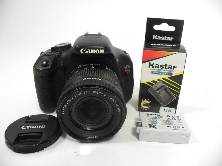 Canon EOS Rebel T3i 18.0mp Digital SLR w/EF-S 18-55 IS STM Shutter ct. 48,244
