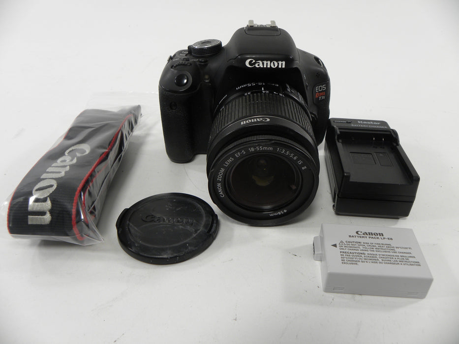Canon EOS Rebel T3i 18mp Digital SLR w/EF-S 18-55 IS II Shutter Ct. 75,619