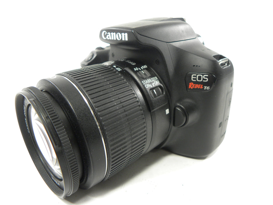 Canon EOS Rebel T6 18mp Digital SLR w/EF-S 18-55 IS II Shutter Ct. 6,097
