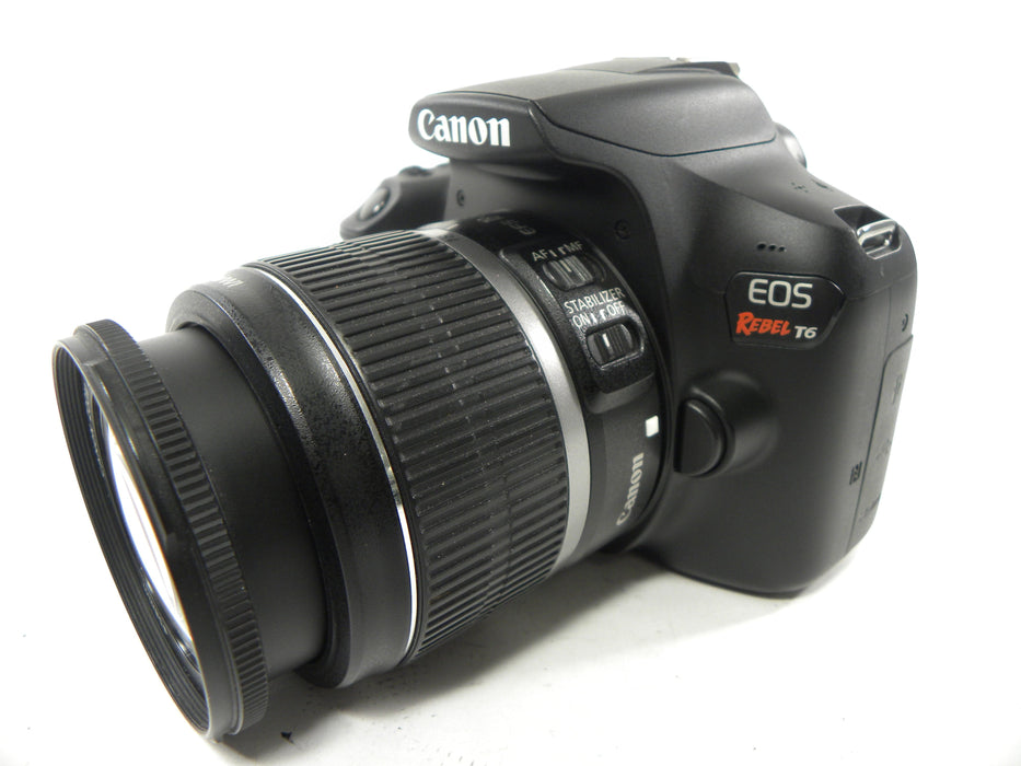 Canon EOS Rebel T6 18mp Digital SLR w/EF-S 18-55 IS Shutter Ct. 9,825
