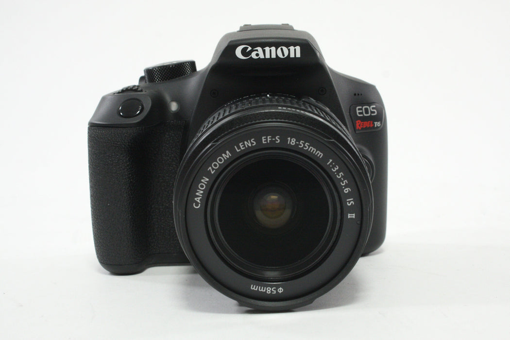 Canon EOS Rebel T6 DSLR Camera with 18-55mm f/3.5-5.6 IS II EF-S Lens with Shutter Count ONLY 388