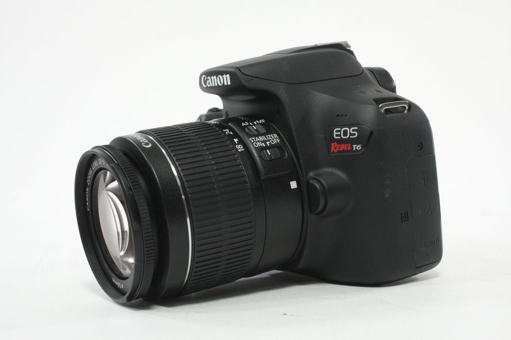 Canon EOS Rebel T6 DSLR Camera with 18-55mm f/3.5-5.6 IS II EF-S Lens with Shutter Count ONLY 388