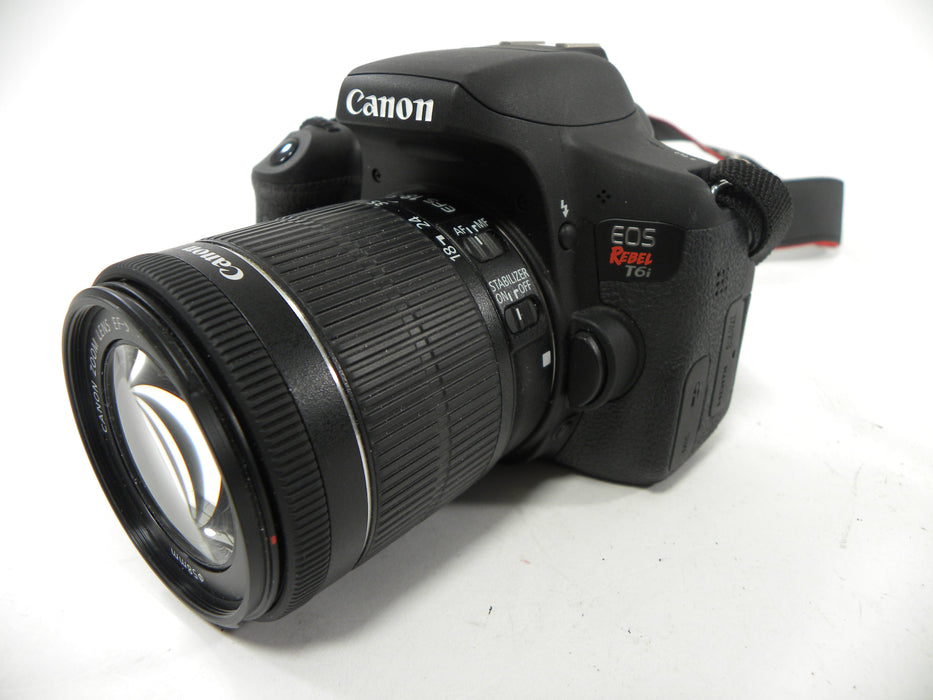 Canon EOS Rebel T6i 24.2mp Digital SLR w/EF-S 18-55 IS STM Shutter Ct. 2,589
