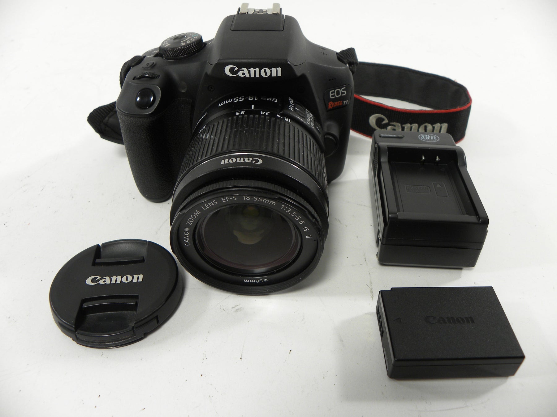 Canon EOS Rebel T7 24.1mp Digital SLR w/EF-S 18-55 IS II Shutter Ct. 10,443