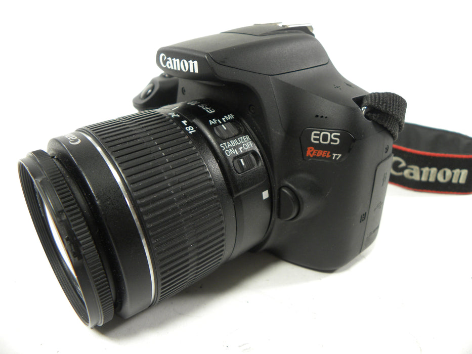 Canon EOS Rebel T7 24.1mp Digital SLR w/EF-S 18-55 IS II Shutter Ct. 10,443