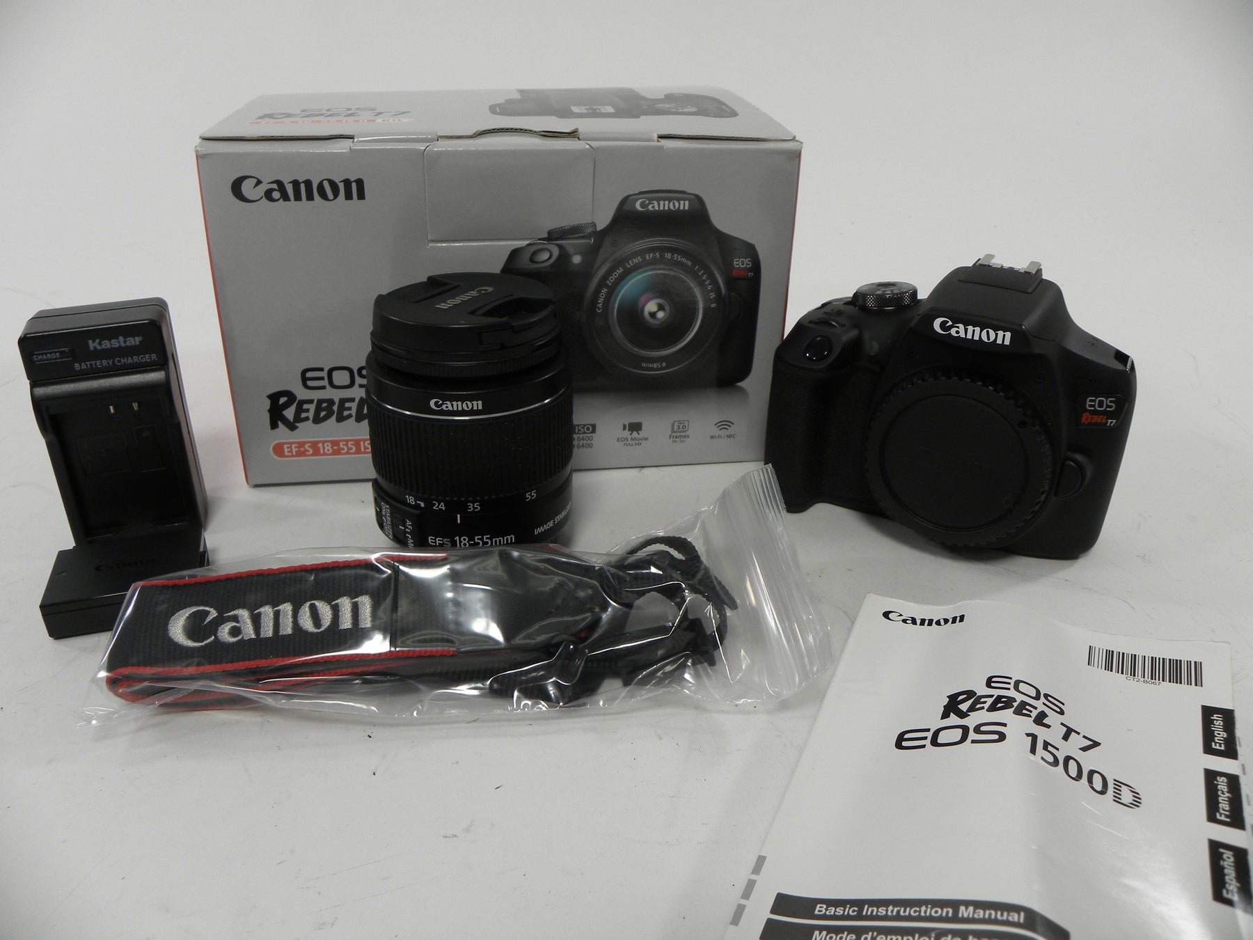 Canon EOS Rebel T7 24.1mp Digital SLR w/EF-S 18-55 IS II Shutter Ct. 117