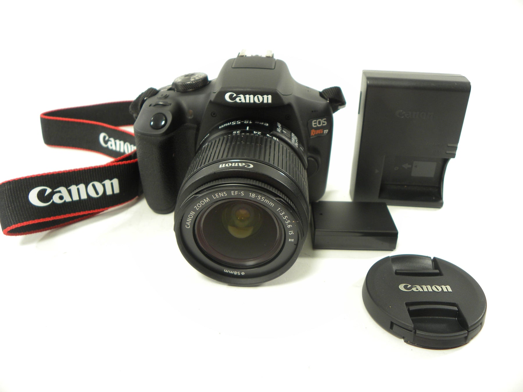 Canon EOS Rebel T7 24.1mp Digital SLR w/EF-S 18-55 IS II Shutter Ct. 214
