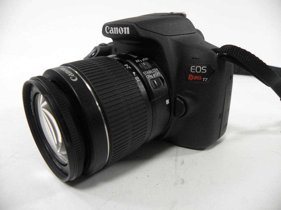 Canon EOS Rebel T7 24.1mp Digital SLR w/EF-S 18-55 IS II Shutter Ct. 339