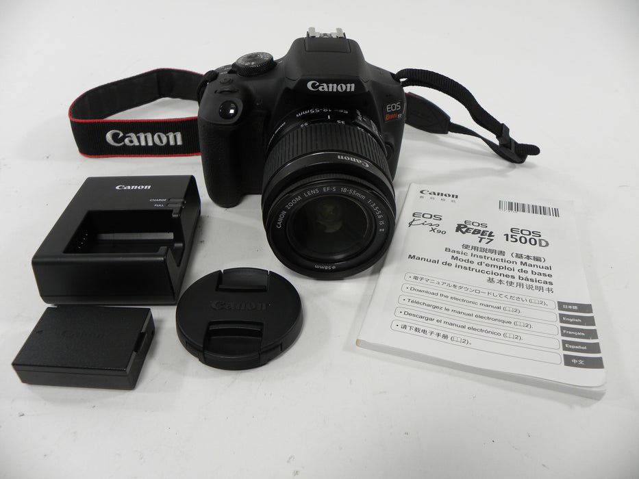 Canon EOS Rebel T7 24.1mp Digital SLR w/EF-S 18-55 IS II Shutter Ct. 339