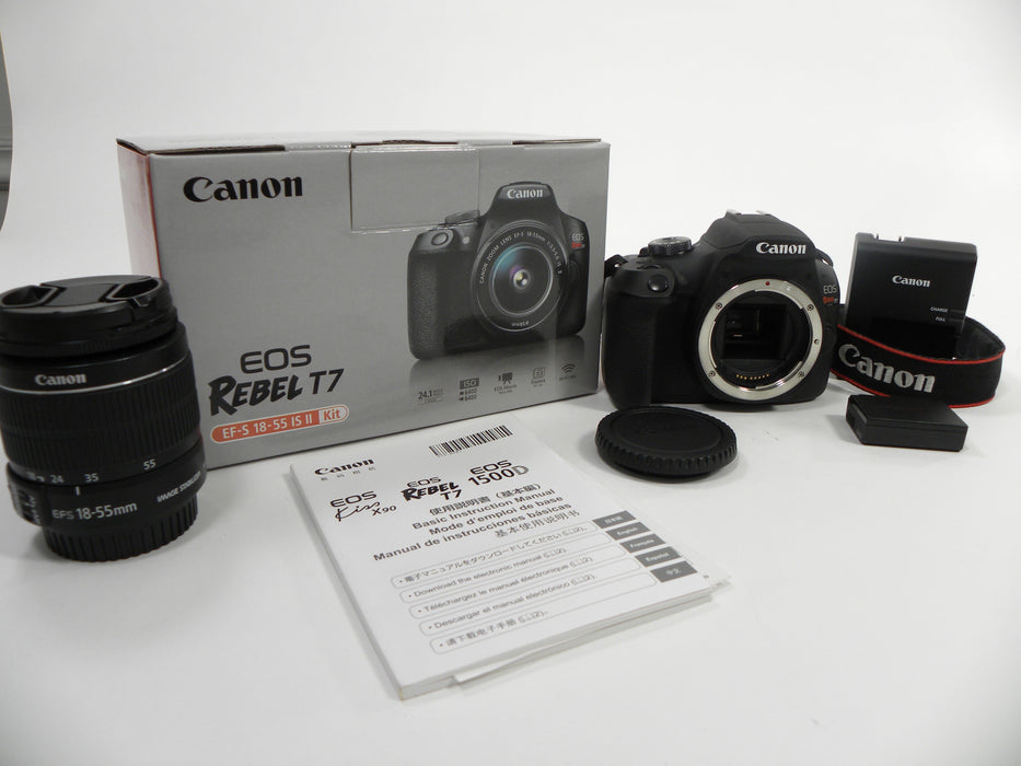 Canon EOS Rebel T7 24.1mp Digital SLR w/EF-S 18-55 IS II Shutter Ct. 4,409
