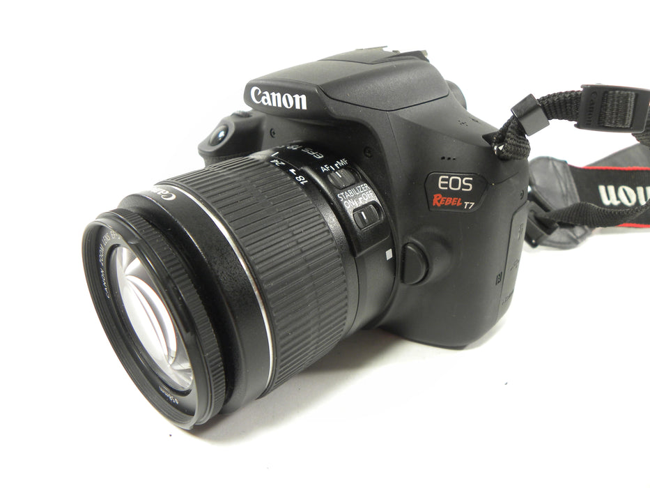 Canon EOS Rebel T7 24.1mp Digital SLR w/EF-S 18-55 IS II Shutter Ct. 5,776