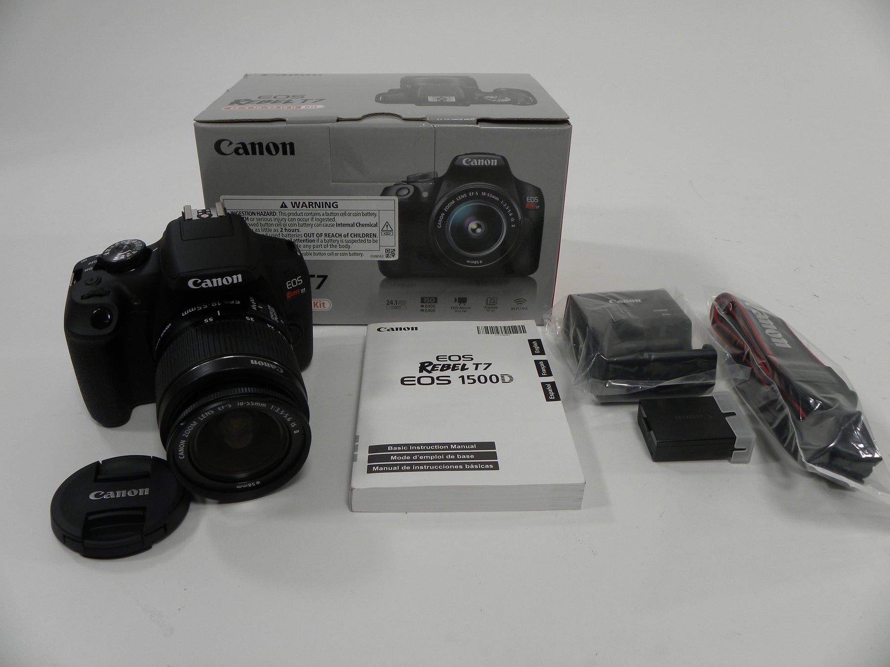 Canon EOS Rebel T7 24.1mp Digital SLR w/EF-S 18-55 Shutter Ct. 76