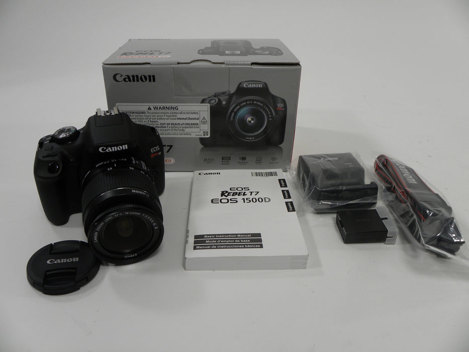 Canon EOS Rebel T7 24.1mp Digital SLR w/EF-S 18-55 Shutter Ct. 76