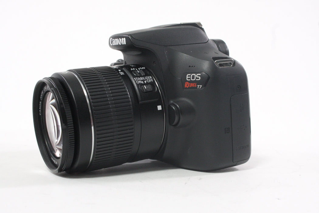Canon EOS Rebel T7 with 18-55 f/3.5-56 IS II Lens with Shutter Count 63,823