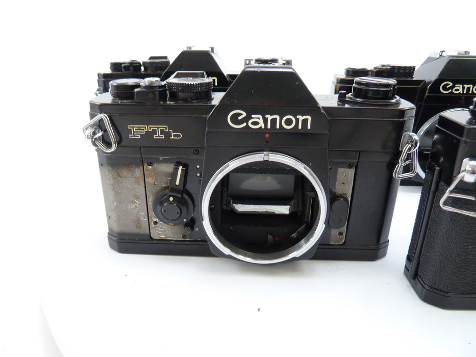 Canon FT Black Bodies, 4 of them, selling AS IS for PARTS ONLY
