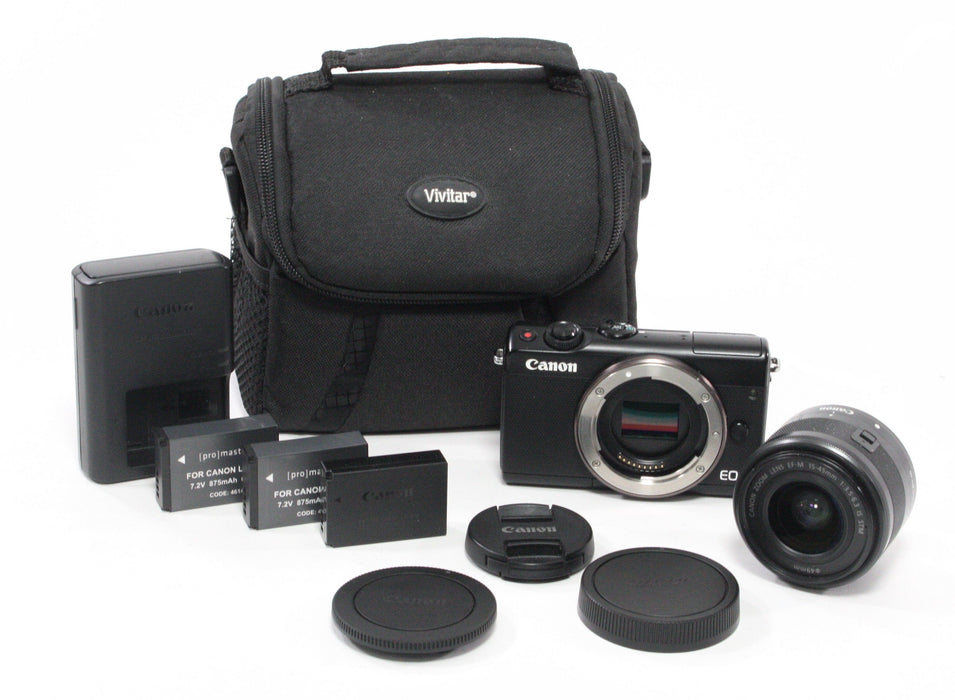 Canon M100 Mirrorless Digital Camera with 15-45mm f/3.5-6.3 Lens No Shutter Count