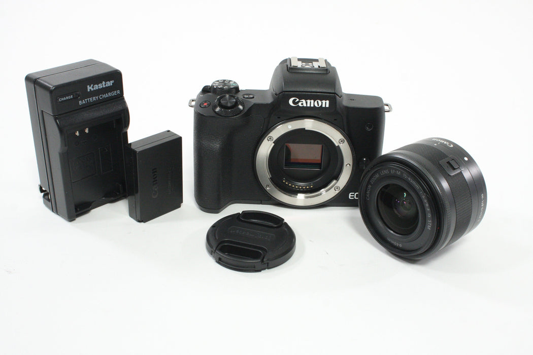 Canon M50 Mirrorless Digital Camera with 15-45mm f/3.5-6.3 IS STM Lens w/ Shutter Count