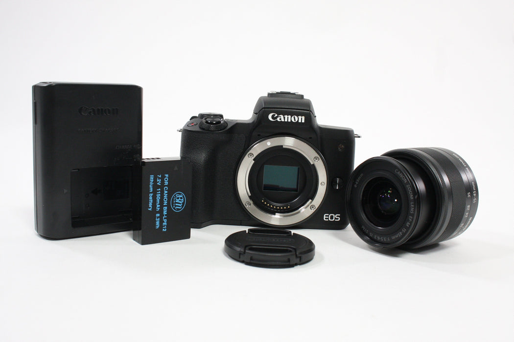 Canon M50 Mirrorless Digital Camera with 15-45mm f/3.5-6.3 Shutter Count < 4,000