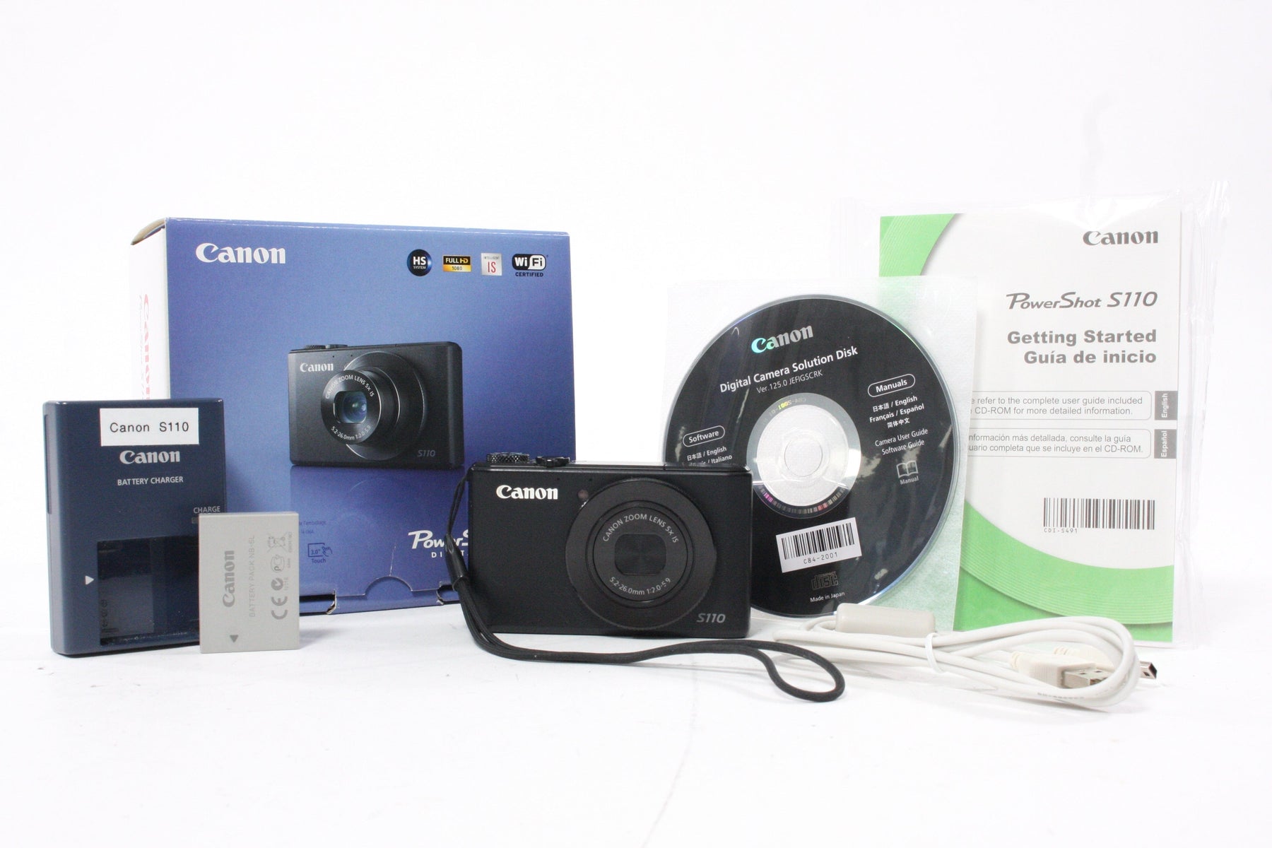 Canon Powershot S110 Digital Point-and-Shoot Camera 5x Zoom 12.1mp
