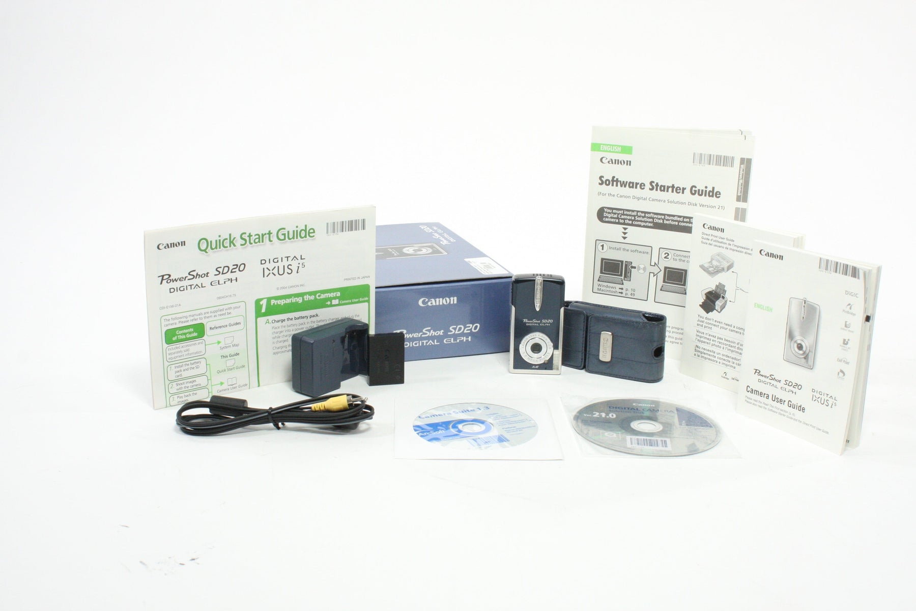 Canon PowerShot SD20 Digital Elph Camera 6.5x Zoom 5.0mp (Blue)