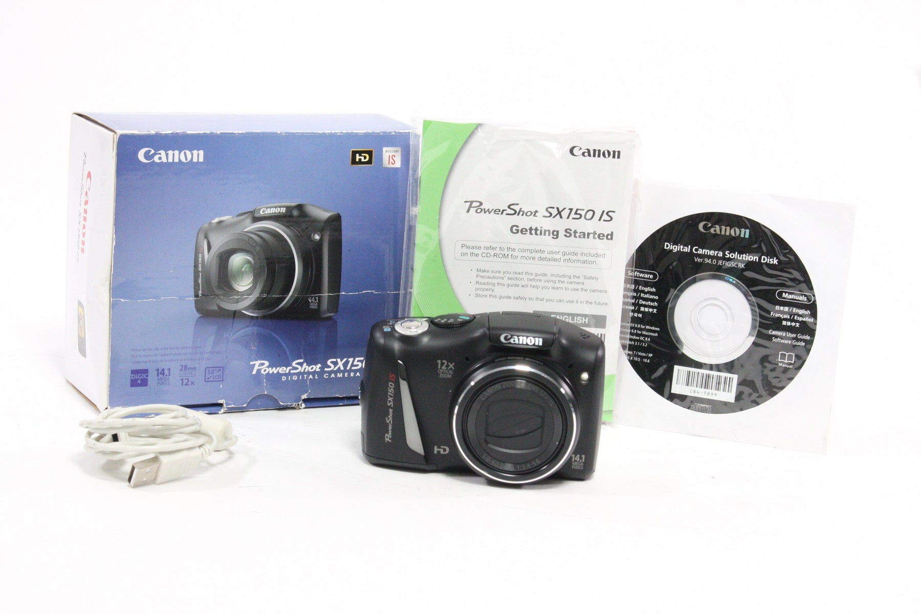 Canon PowerShot SX150 IS Digital Point-and-Shoot Camera 12x Zoom 14.1mp
