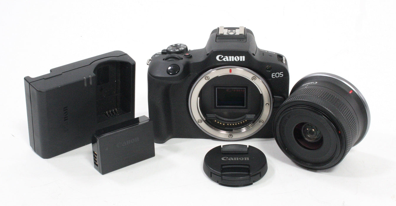 Canon R100 Mirrorless Digital Camera with 18-45mm f/4.5-5.6 IS STM Lens with Shutter Count (less than) 1,000