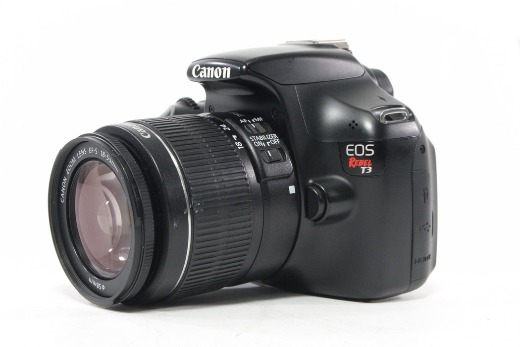 Canon Rebel T3 DSLR Camera with 18-55mm f/3.5-5.6 IS II Lens Shutter Count 8,394