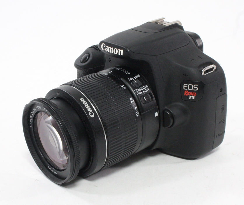 Canon Rebel T5 Digital SLR Camera with 18-55mm ff/3.5-5.6 IS II Lens Shutter Count 2,170