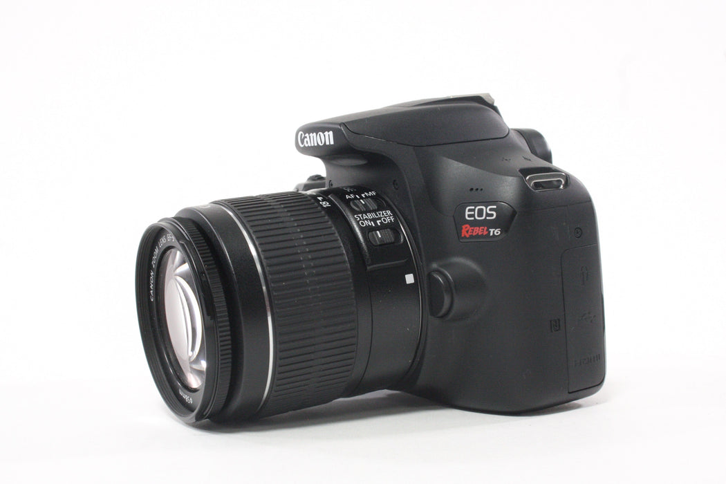 Canon Rebel T6 DSLR Camera with 18-55mm f/3.5-5.63 IS III EF-S Lens with Shutter Count #4,644