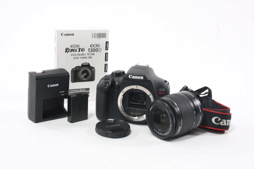 Canon Rebel T6 DSLR Camera with 18-55mm f/3.5-5.63 IS III EF-S Lens with Shutter Count #4,644