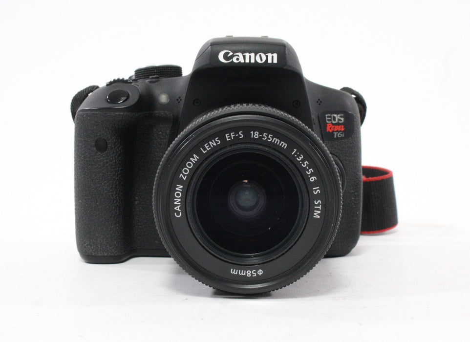 Canon Rebel T6i DSLR with 18-55mm f/3.5-5.6 IS STM Lens
