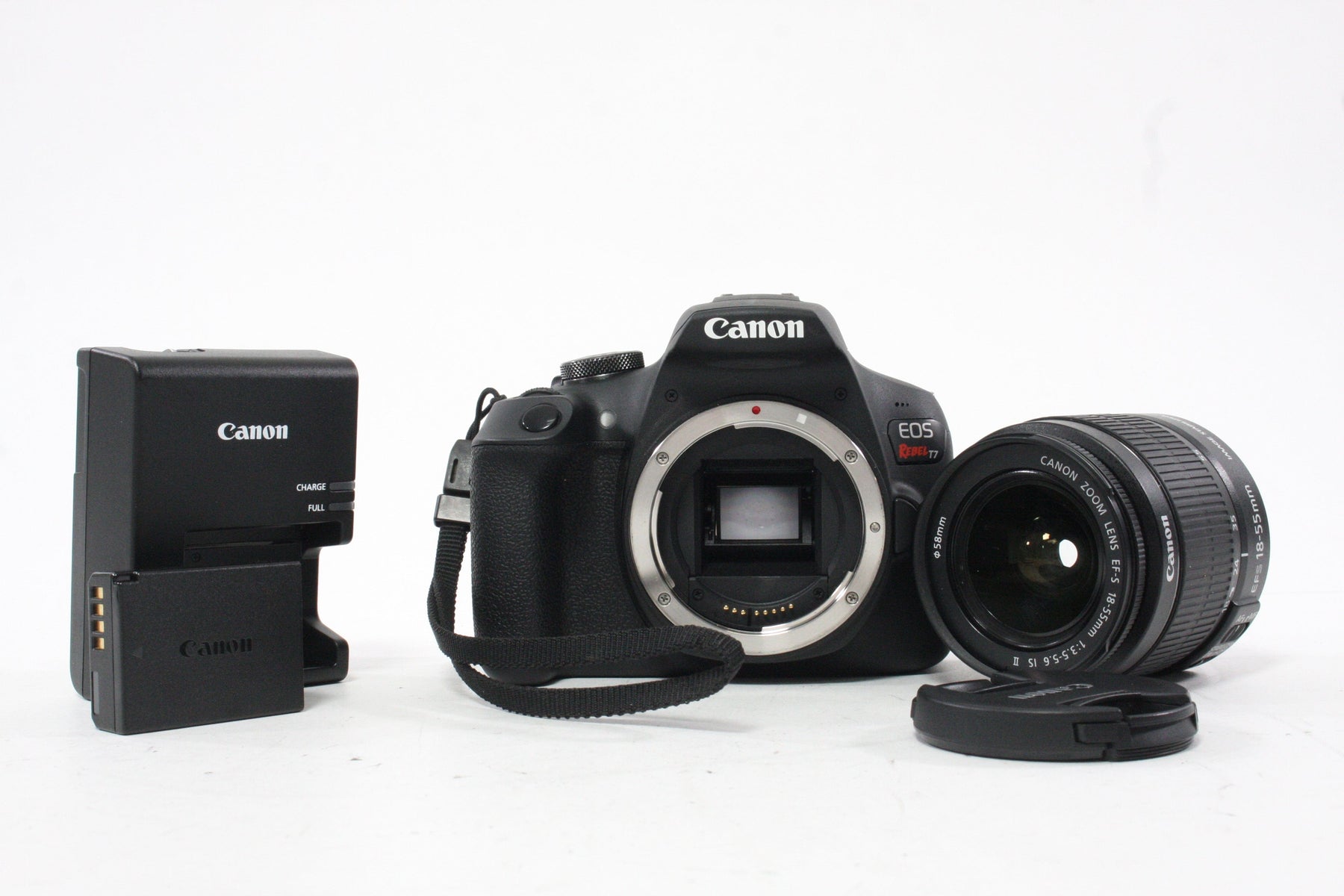 Canon Rebel T7 DSLR Camera with 18-55mm f/3.5-5.6 IS II Lens Shutter Count 2,185