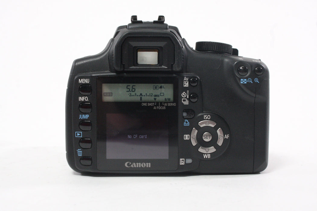 Canon Rebel XT DSLR Camera with 18-55mm f/3.5-5.6 II EF-S Lens Shutter Count N/A