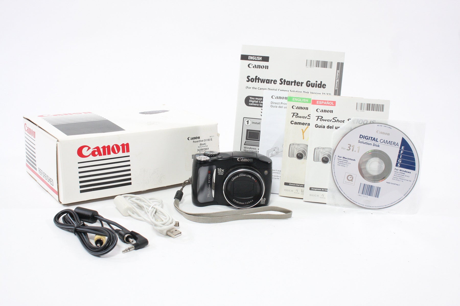 Canon SX100 IS  Digital Point-and-Shoot Camera 10x Zoom 8.0mp