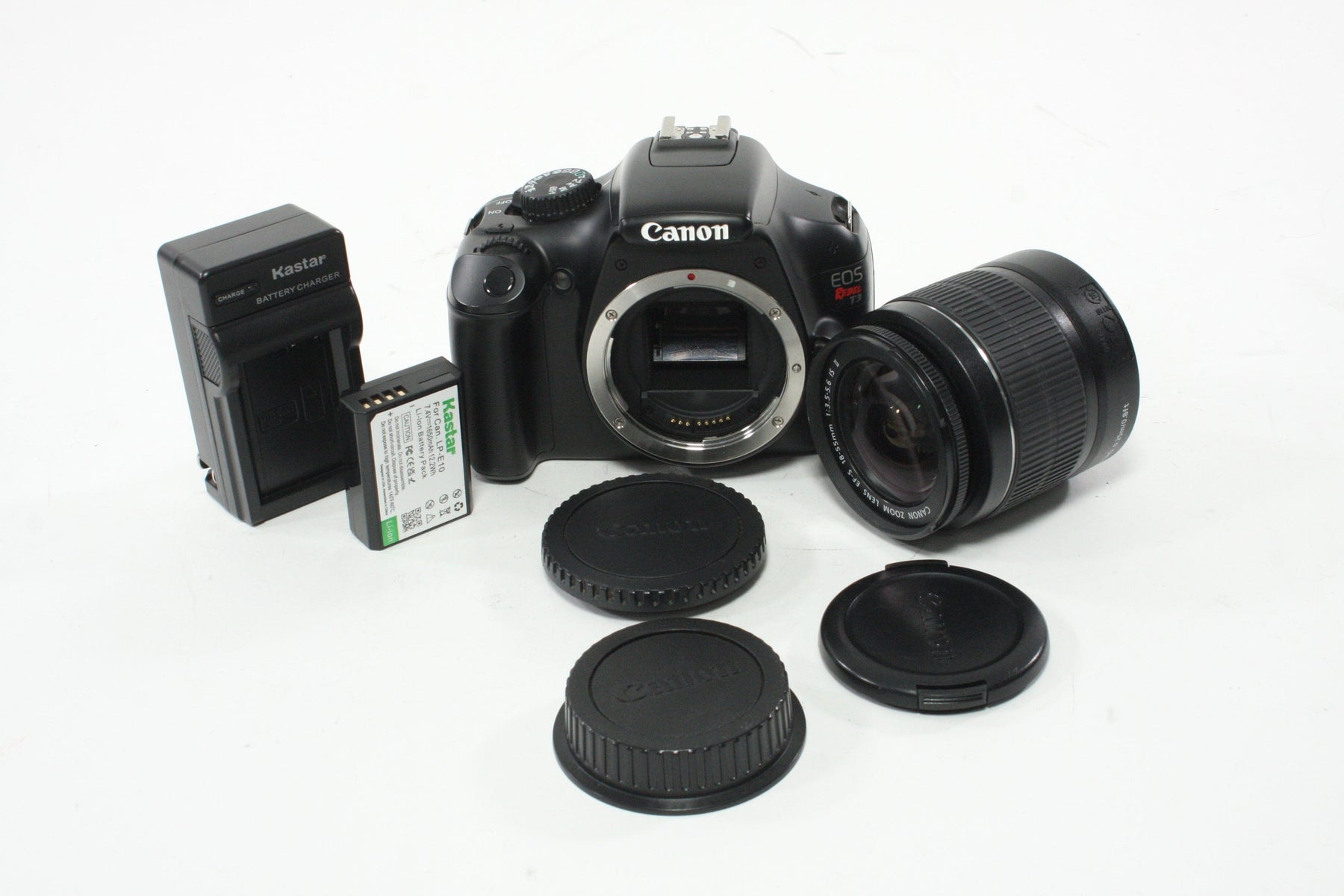 Canon T3 DSLR Camera with 18-55mm f/3.5-5.6 IS II EF-S Lens and Shutter Count 9,332