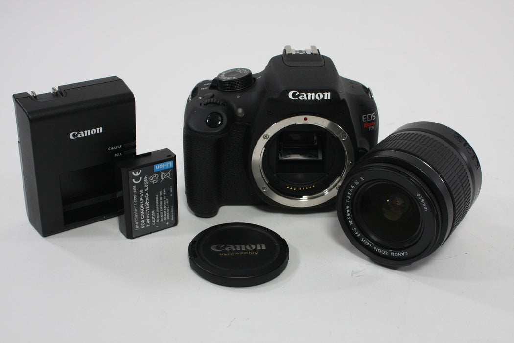 Canon T5 DSLR with 18-55mm f/3.5-5.6 IS II Lens and Shutter Count 23,649