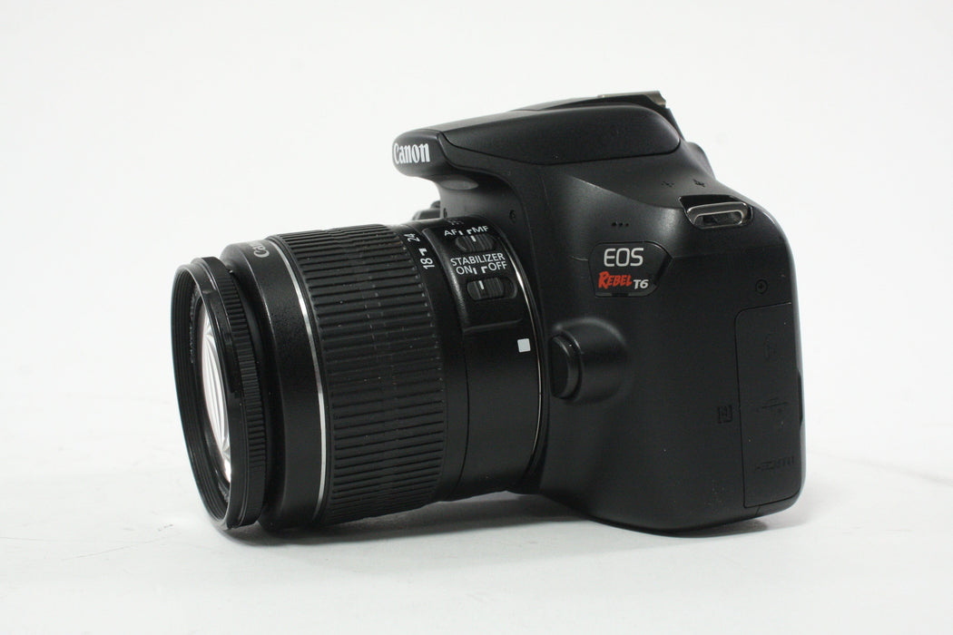 Canon T6 DSLR Camera with 18-55mm f/3.5-5.6 IS II Lens with Shutter Count 8,616