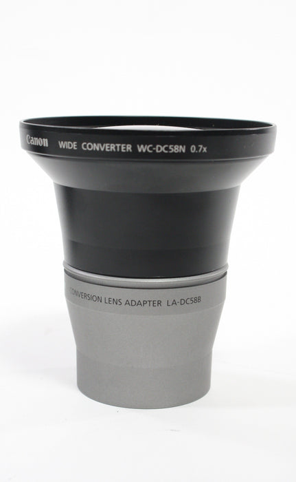 Canon Wide Converter WC-DC58N 0.7x and Conversion Lens Adapter LA-DC588