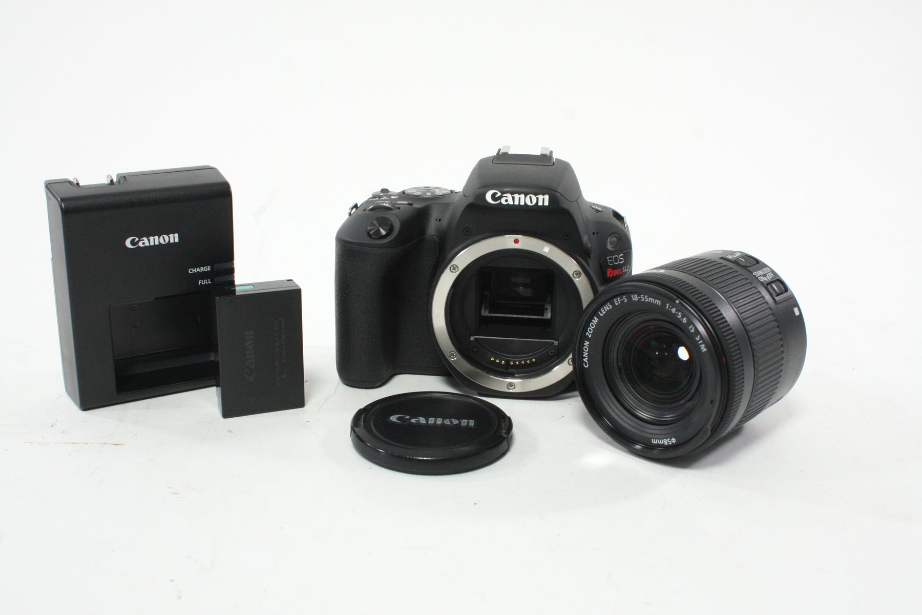 Canon EOS Rebel SL2 DSLR Camera with 18-55mm f/4-5.6 IS STM EF-S EF Mount Lens with a Shutter Count of 608