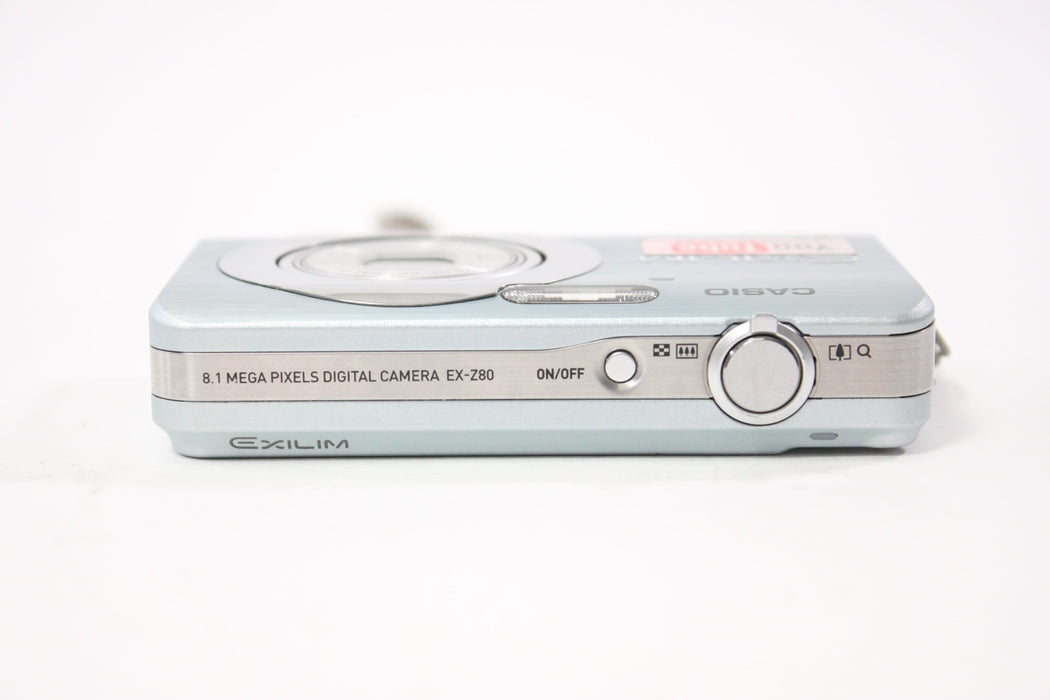 Casio EX-Z80A  Digital Point and Shoot Camera 3x Zoom 8.1mp (Light Blue)