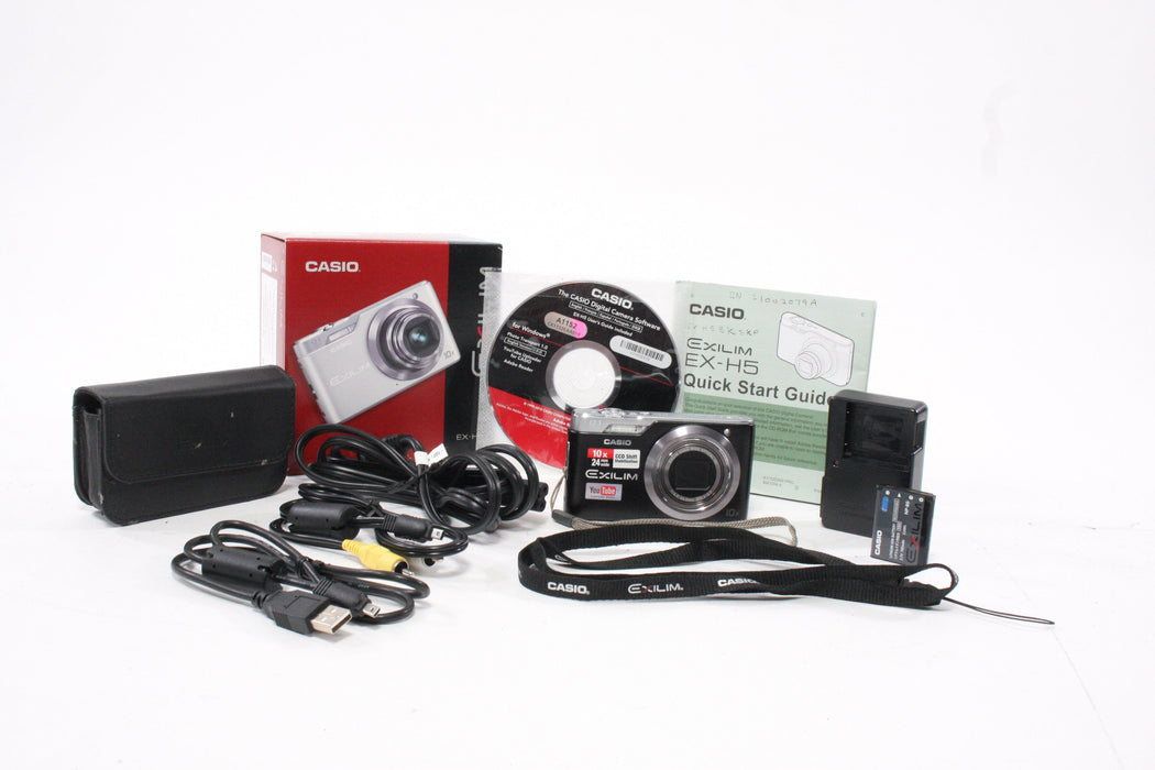 Casio Exilim EX-H5 Black Digital Point-and-Shoot Camera 10x Zoom 12.1mp