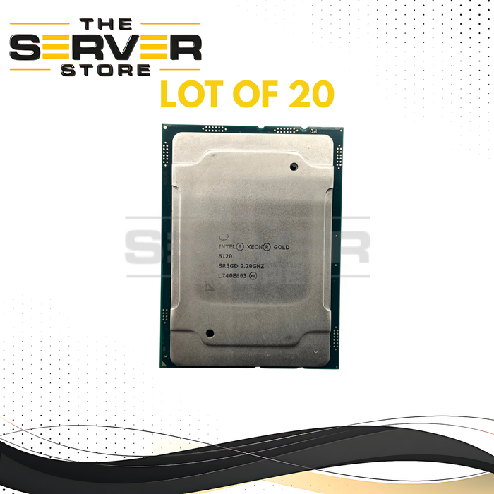 (LOT OF 20) Intel Xeon Gold 5120 2.20GHz 14C FCLGA3647 CPU CD8067303535900 SR3GD