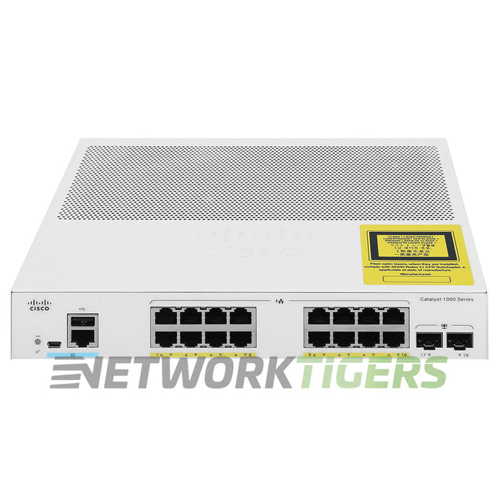 NEW Cisco C1000-16P-2G-L Catalyst 1000 16x 1GB PoE+ RJ45 2x 1GB SFP Switch