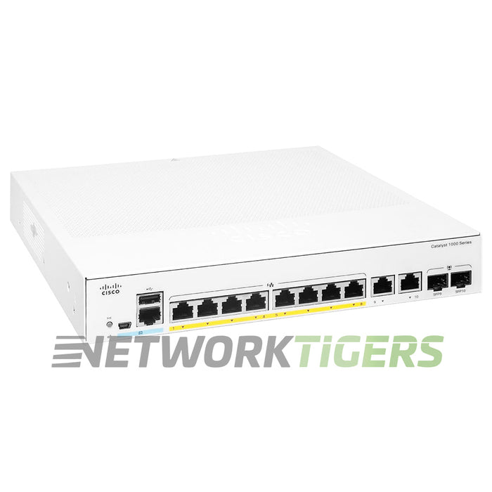 NEW Cisco C1000-8P-2G-L Catalyst 1000 8x 1GB PoE+ RJ-45 2x 1GB Combo Switch