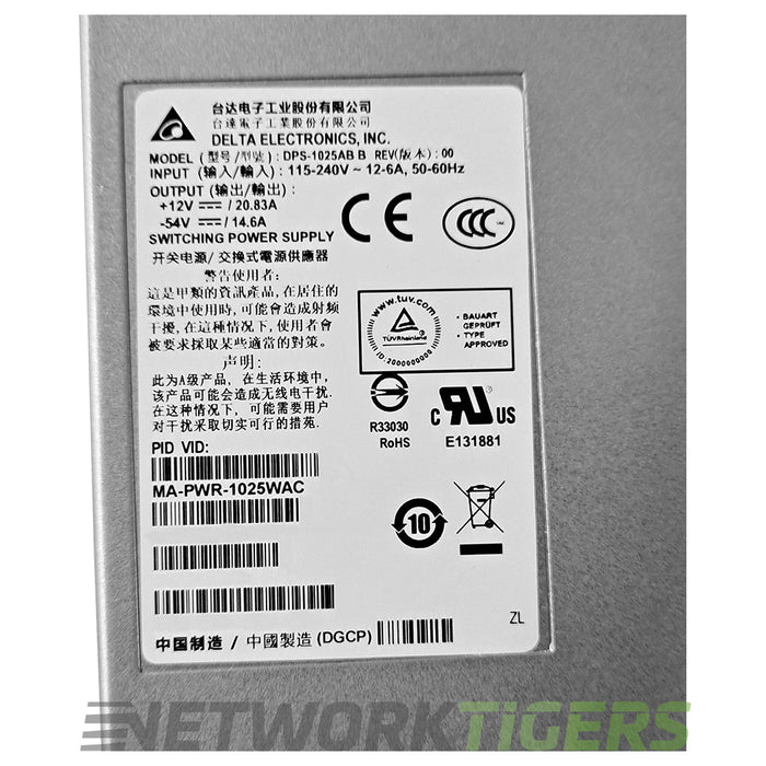 Cisco Meraki MS350 Series MA-PWR-1025WAC 1025W AC Switch Power Supply