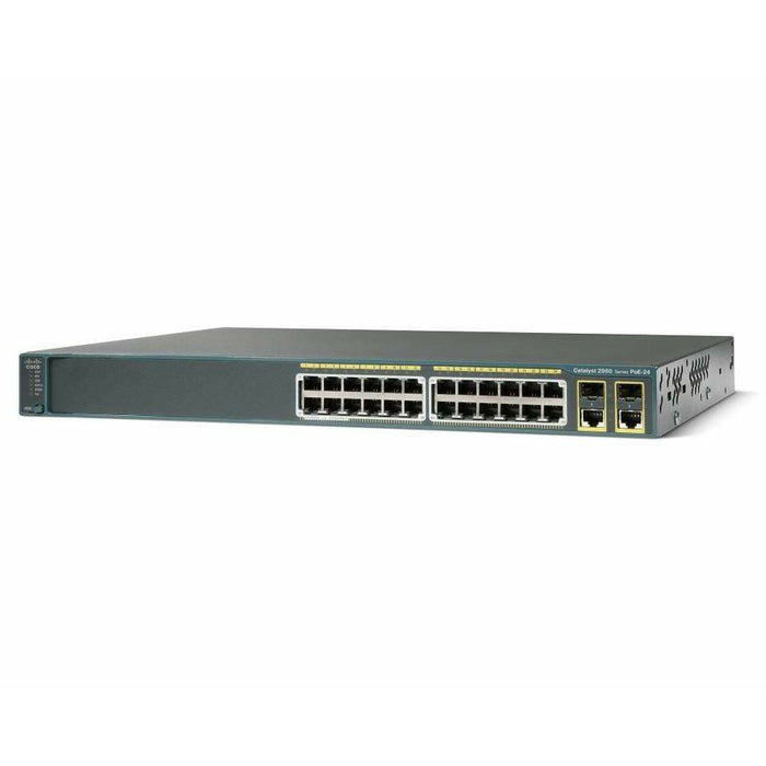Cisco Catalyst 2960 24 Port 10/100 POE + 2 T/SFP Image Switch - WS-C2960-24PC-L