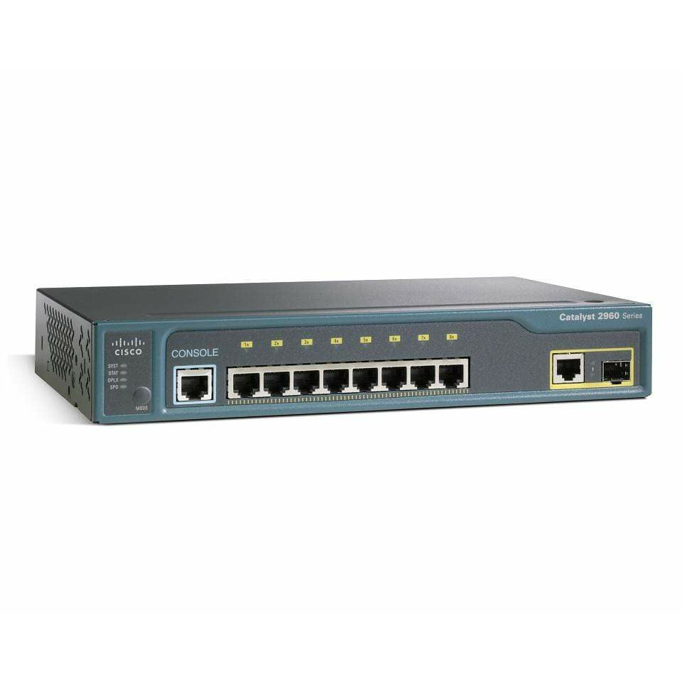 Cisco Catalyst 2960 8 Port 10/100 + 1 T/SFP Switch - WS-C2960-8TC-L