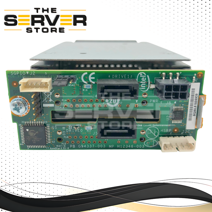 Intel 2U 2-Bay SFF (2.5") Hard Drive Backplane for S2600WT Server with Drive Cage and Cables. P/N: G94337-003.