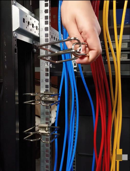 Single D-ring Vertical Cable Manager with M6 Model Screws and Nuts