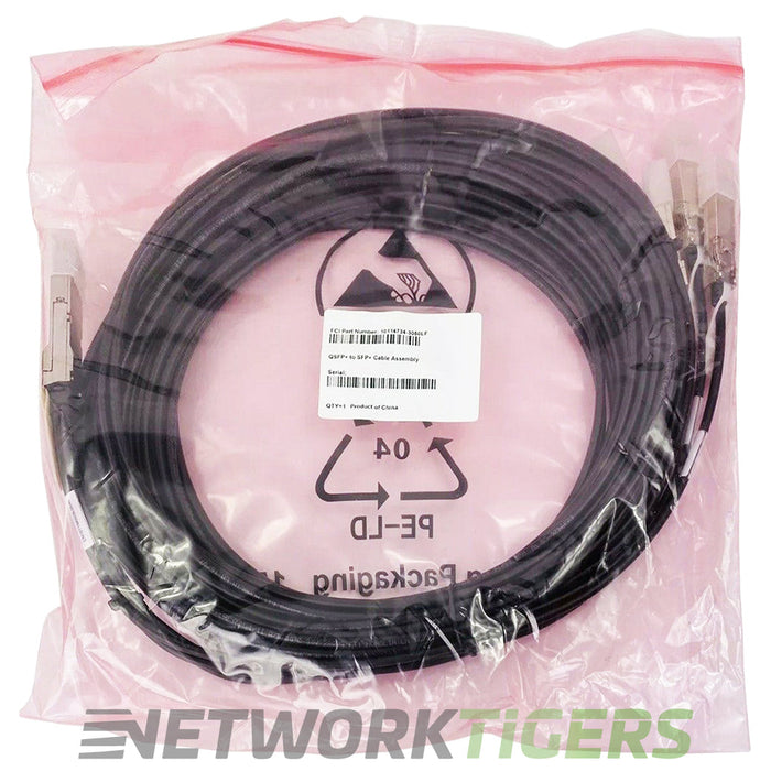 NEW Dell 470-AAXH 5m 40GB QSFP to 4x 10GB SFP+ P8T4W DA Breakout Cable